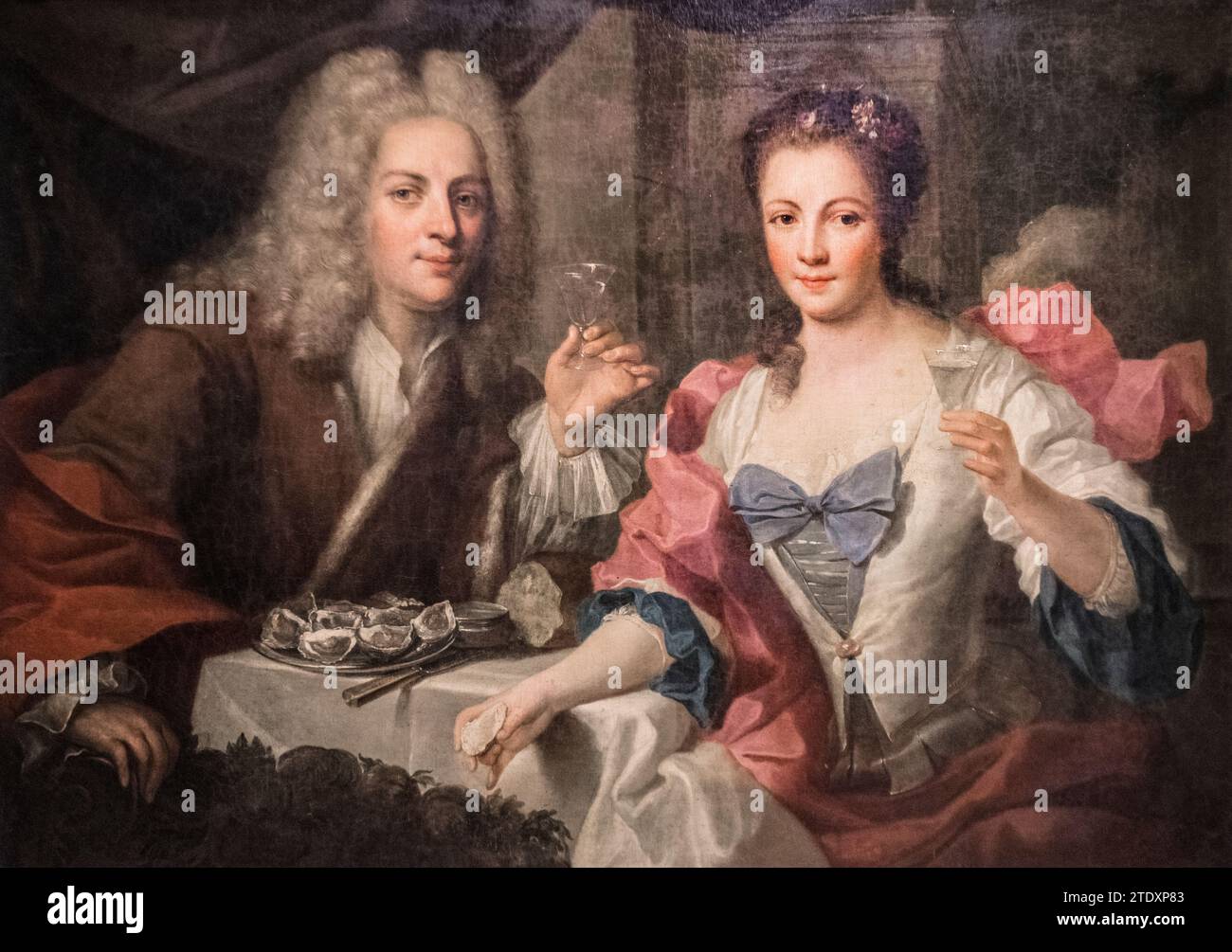 Robert Tournieres: "Il reggente e la contessa di Parabere" (XVIII secolo) Foto Stock