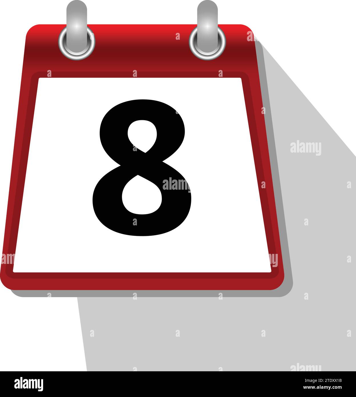 8 semplice icona del calendario su sfondo bianco Illustrazione Vettoriale