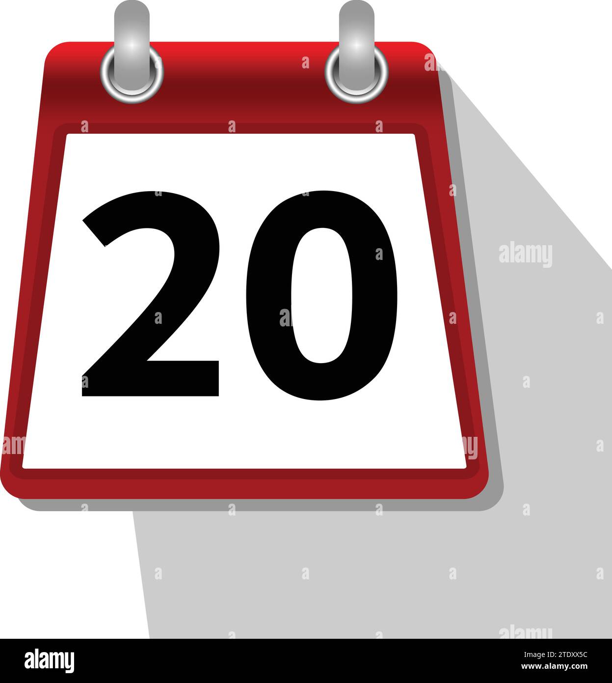 20 semplice icona del calendario su sfondo bianco Illustrazione Vettoriale