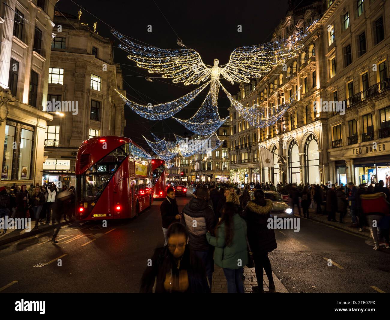 The Spirit of Christmas, Regent Street, Christmas Lights, Londra, Inghilterra, REGNO UNITO, REGNO UNITO. Foto Stock