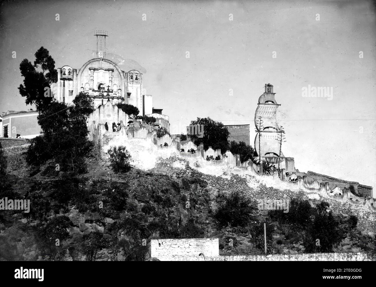 Guadalupe (Messico, DF), gennaio 1910. Il tempio di Cerrito, in cui, secondo la tradizione, la Vergine di Guadalupe apparve all'indiano Juan Diego nel 1531. Crediti: Album / Archivo ABC / Francisco Marroquín Pérez Aloe Foto Stock