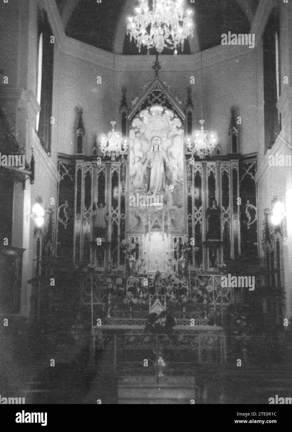 08/04/1943. Il manicomio di Santa Isabel a Leganes. In immagine, un dettaglio della Cappella. Crediti: Album / Archivo ABC / Virgilio muro Foto Stock