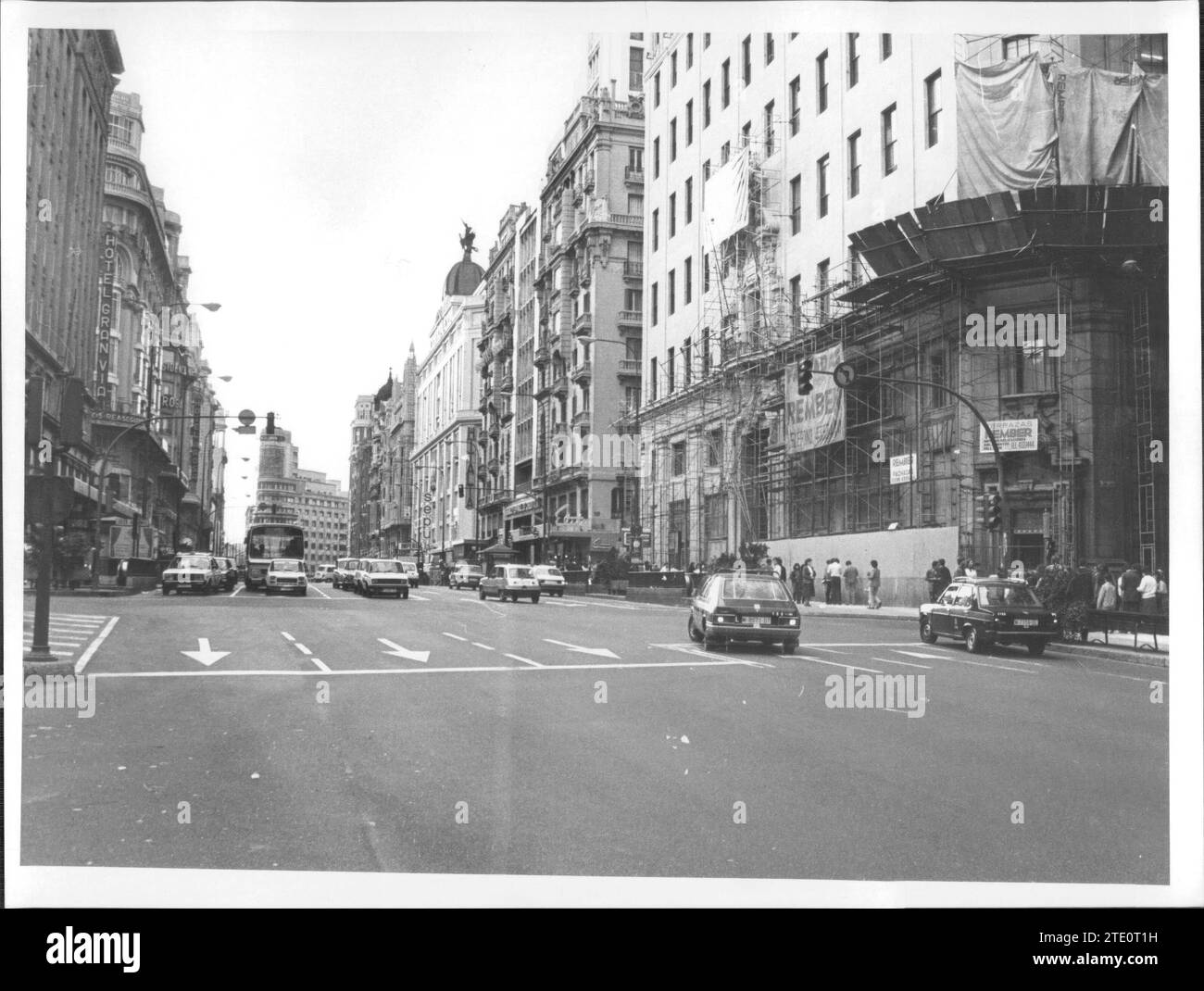 La grande strada di Madrid nel marzo 1982. Crediti: Album / Archivo ABC / Luis Alonso Foto Stock