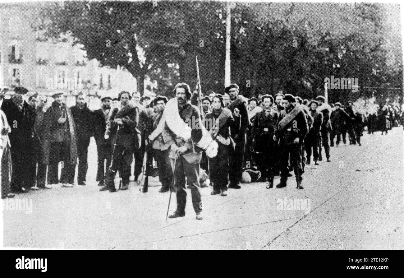 Le avanguardie delle Brigate internazionali al loro arrivo a Madrid, i primi giorni del novembre 1936. Crediti: Album / Archivo ABC Foto Stock