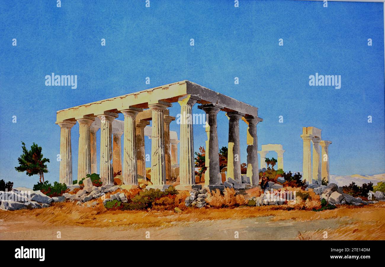 Lanza Stefanos (1861 - 1933 il Partenone, pittura XIX-XX secolo, Galleria Nazionale, Atene, Grecia. Foto Stock