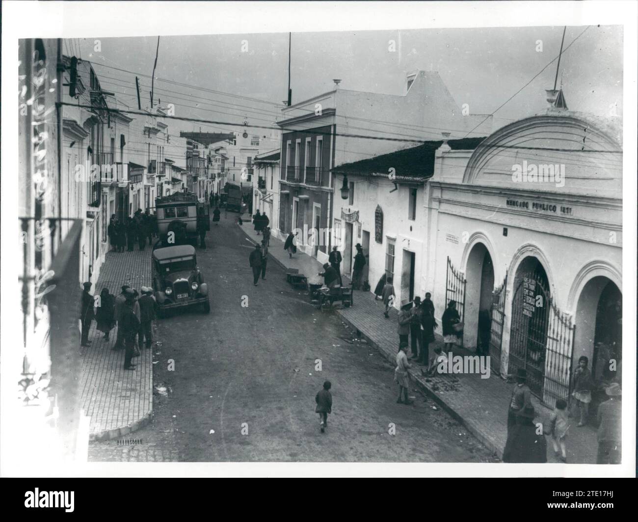 12/31/1928. Una strada a Cartaya (Huelva). Crediti: Album / Archivo ABC Foto Stock