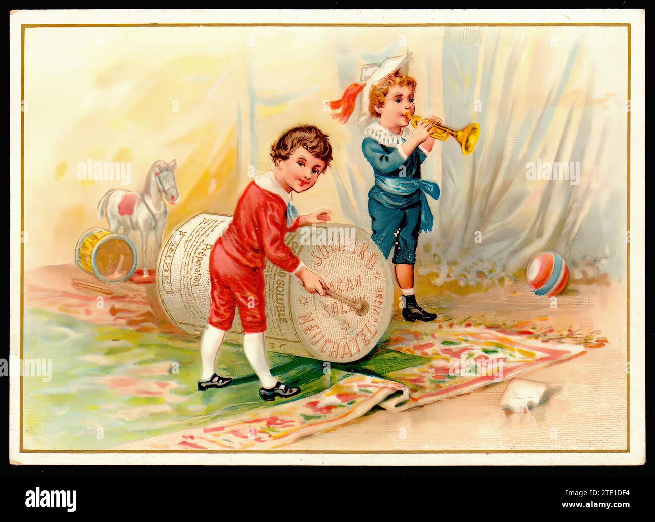 Giochi per bambini, 1895 011 - illustrazione d'epoca francese su Tradecard Foto Stock