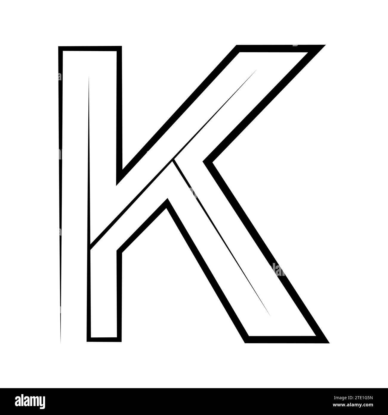 K logo studio, lettera k icona a una riga carattere logotipo Illustrazione Vettoriale