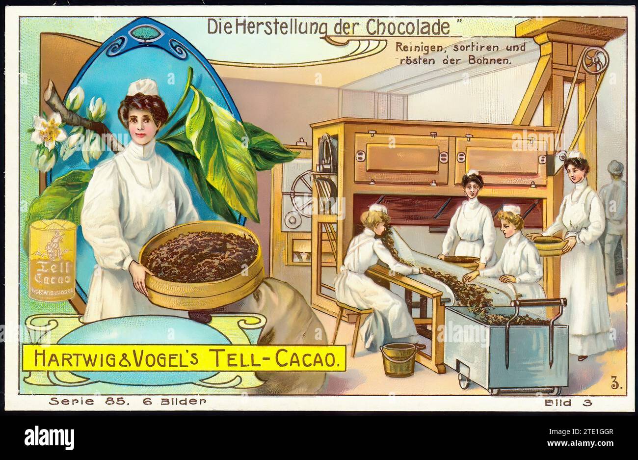 The Manufacture of Chocolate 002 - illustrazione d'epoca tedesca Foto Stock