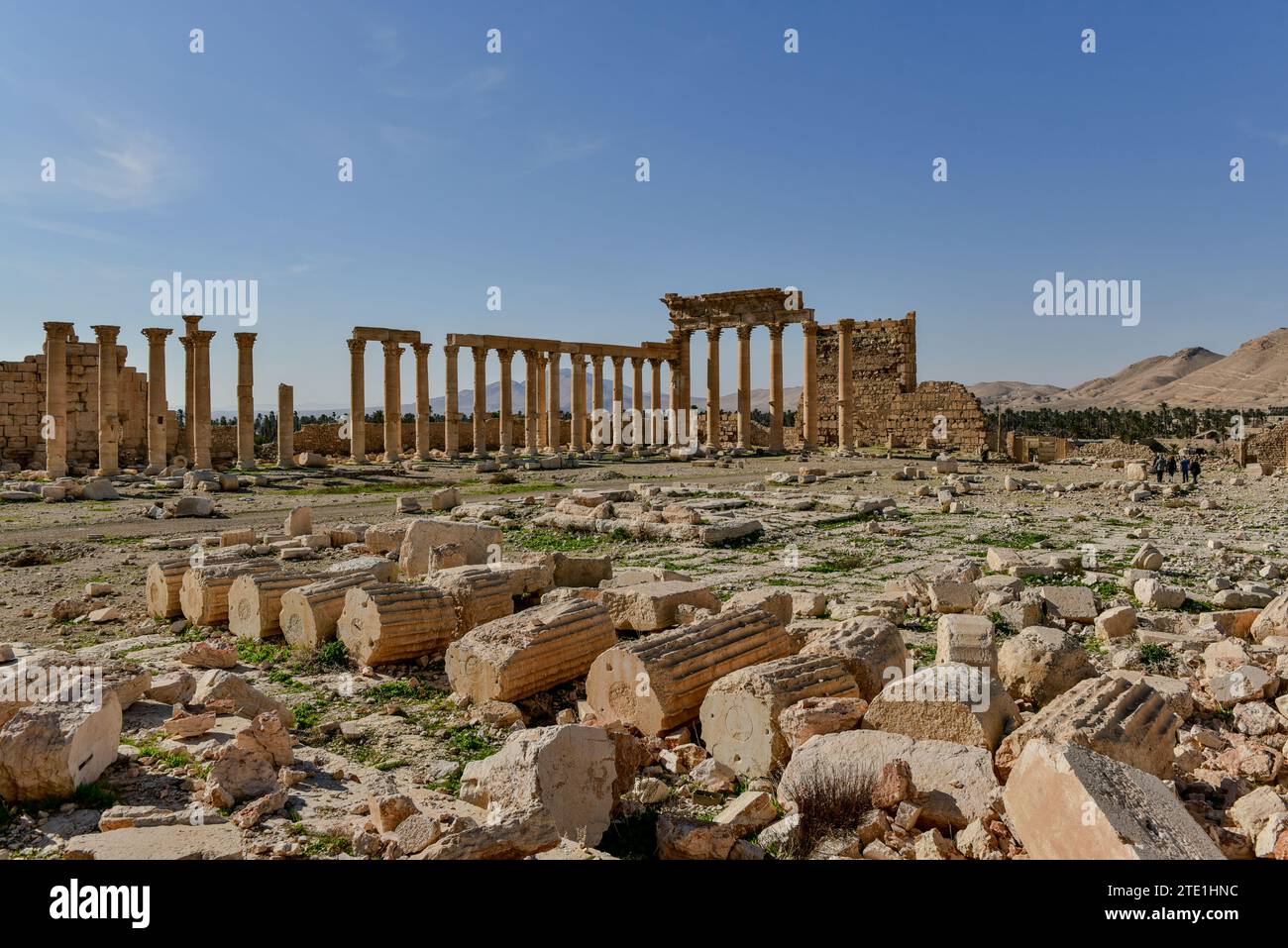 Rovine del Tempio di bel nell'antica città di Palmira, Siria. Bombardato dalle forze dello Stato islamico nell'agosto 2015 Foto Stock
