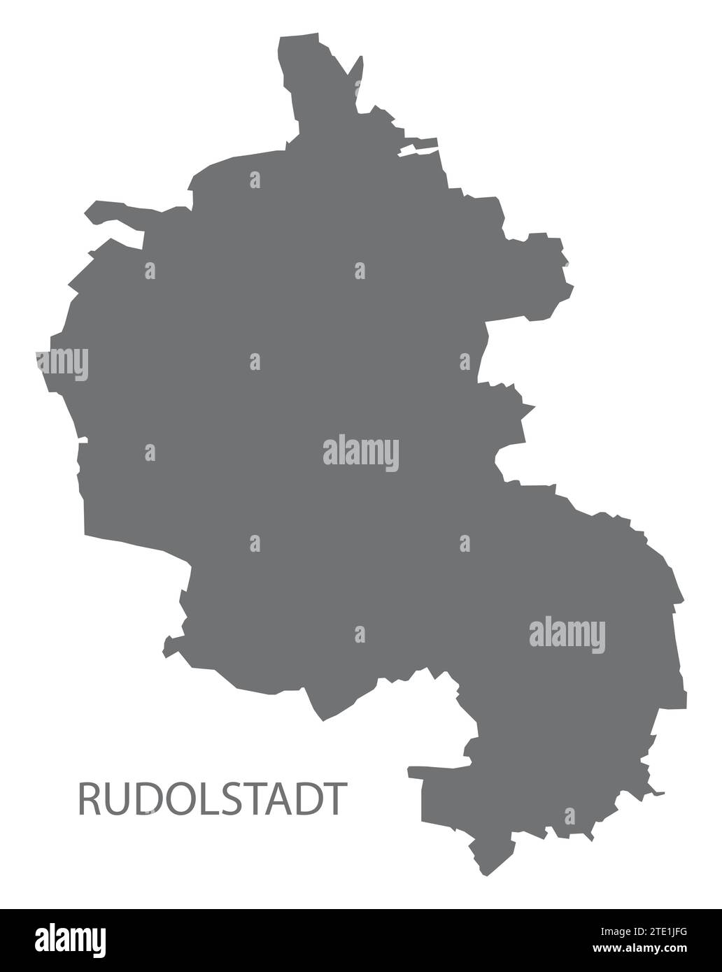 Rudolstadt Mappa della città tedesca illustrazione grigia sagoma della silhouette Illustrazione Vettoriale