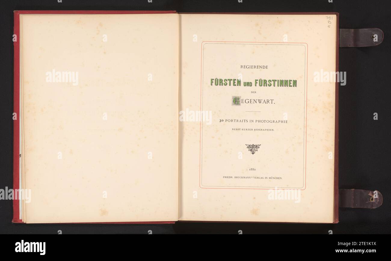 Principi governanti e principi dell'attuale, Friedrich Bruckmann (forse), 1880 München paper. cartone. materiali tessili. Stampa di carta in rame (metallo) con stampa letterpress / stampa in albume München carta. cartone. materiali tessili. stampa di carta tipografica in rame (metallo) / stampa in albume Foto Stock