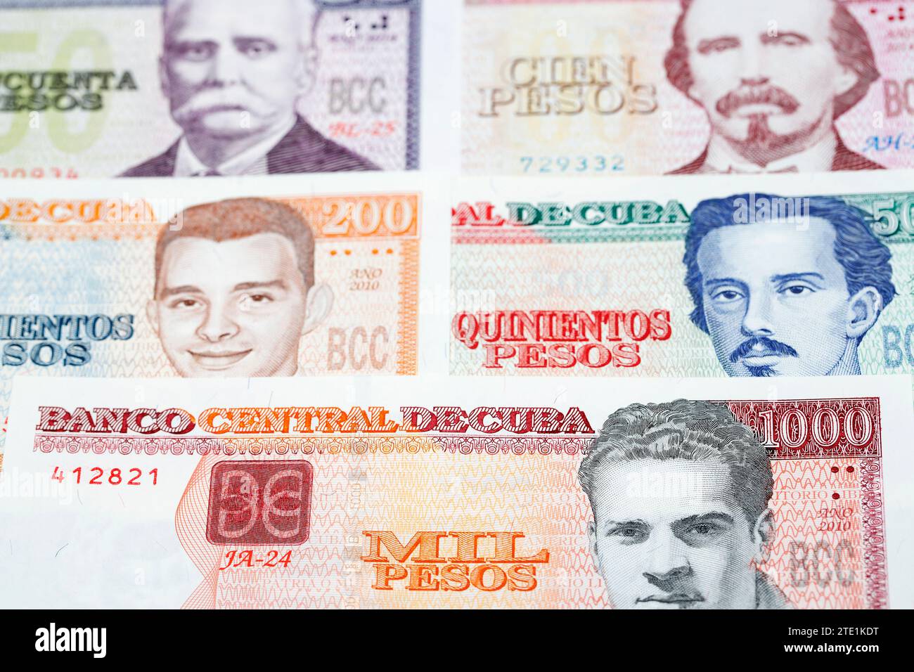 Soldi cubani - peso un background commerciale Foto Stock