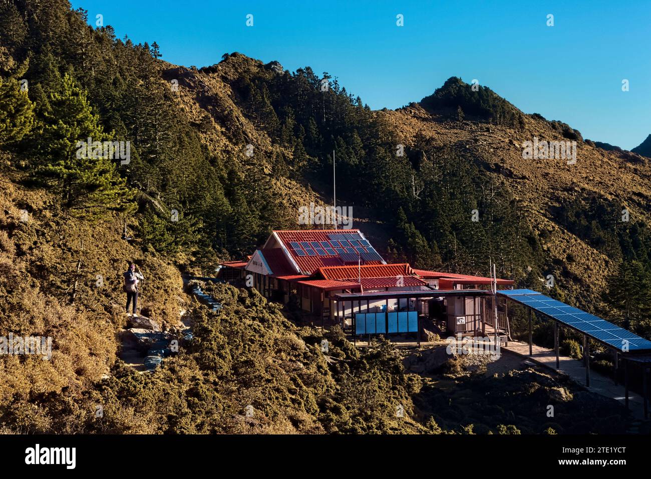 Vista della baita alpina del lago Jiaming, Taitung, Taiwan Foto Stock