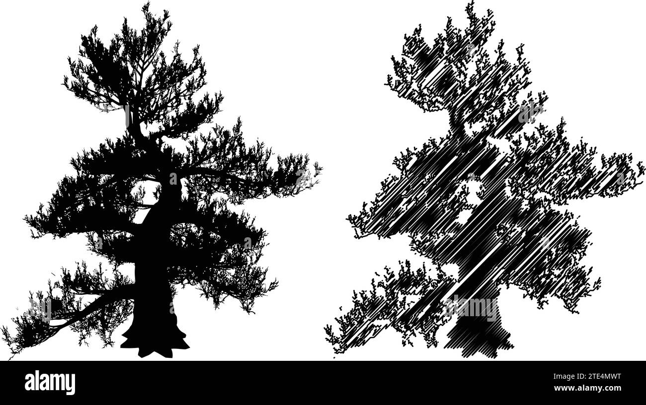 Silhuetas de Trees Illustrazione Vettoriale