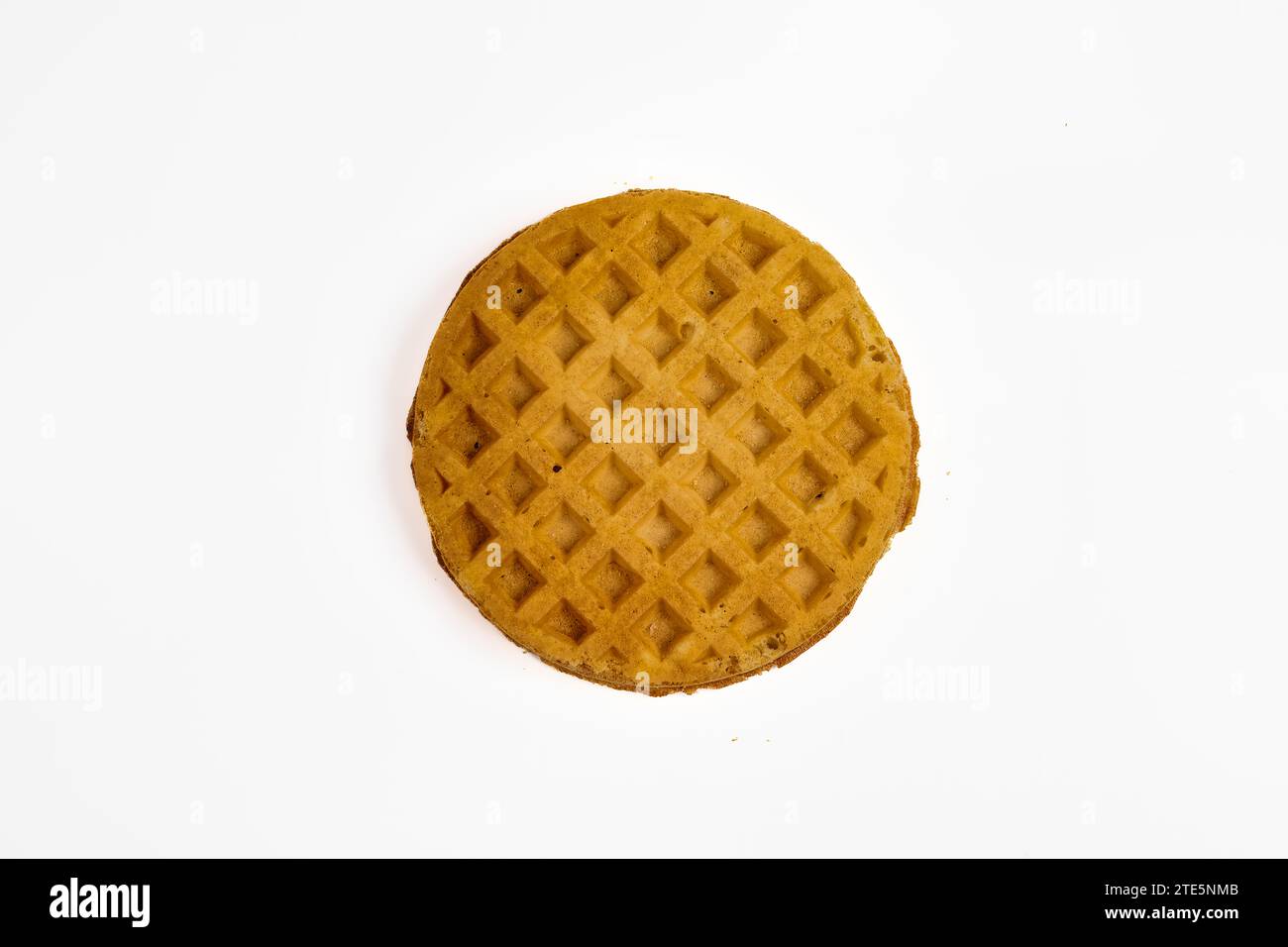 Waffle per colazione singolo congelato isolato su sfondo bianco Foto Stock