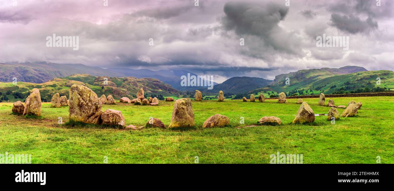 Castlerigg Stone Circle Near Keswick Cumbria Foto Stock