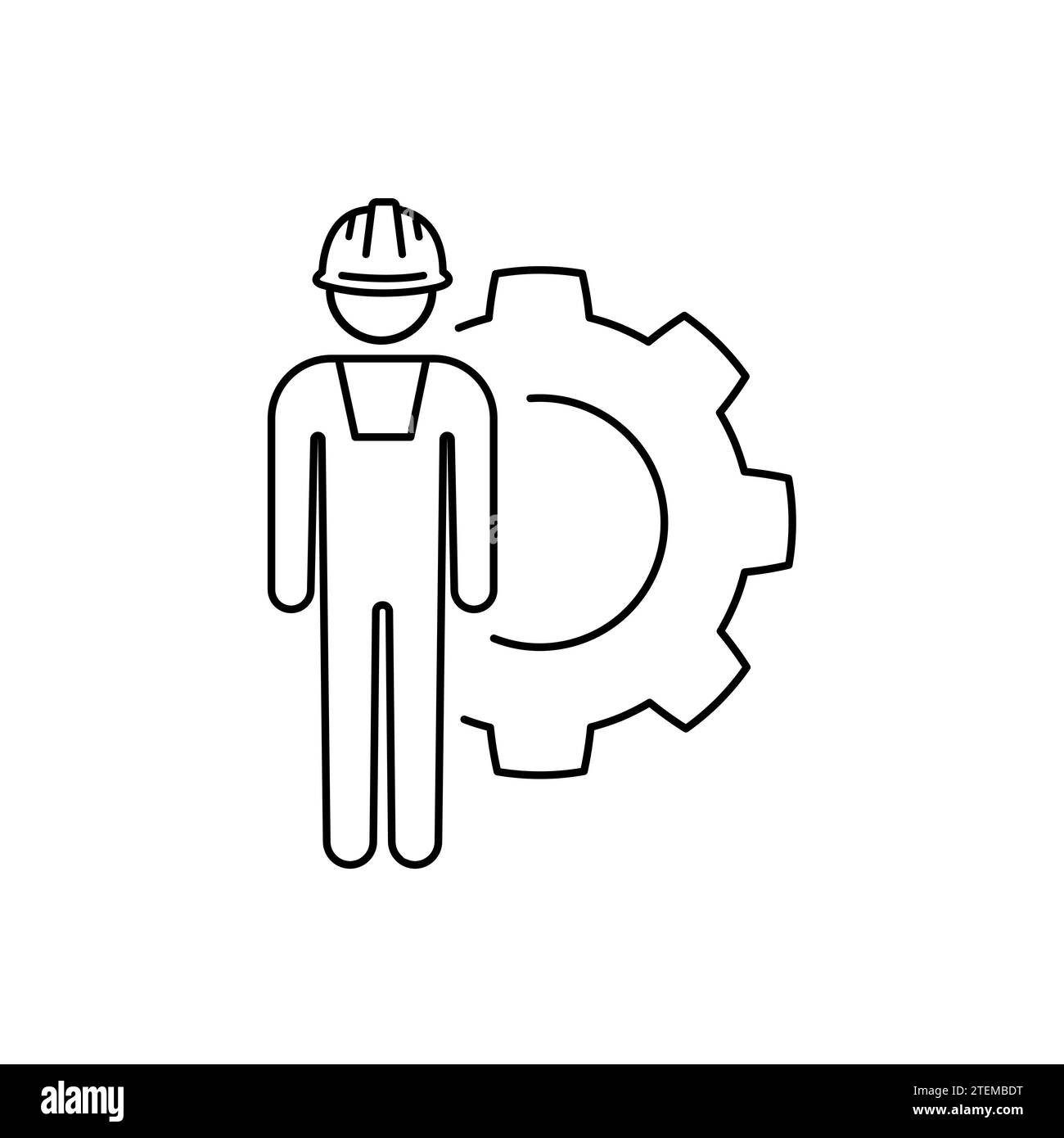 Icona dei lavoratori industriali. Icona del personale tecnico Illustrazione Vettoriale