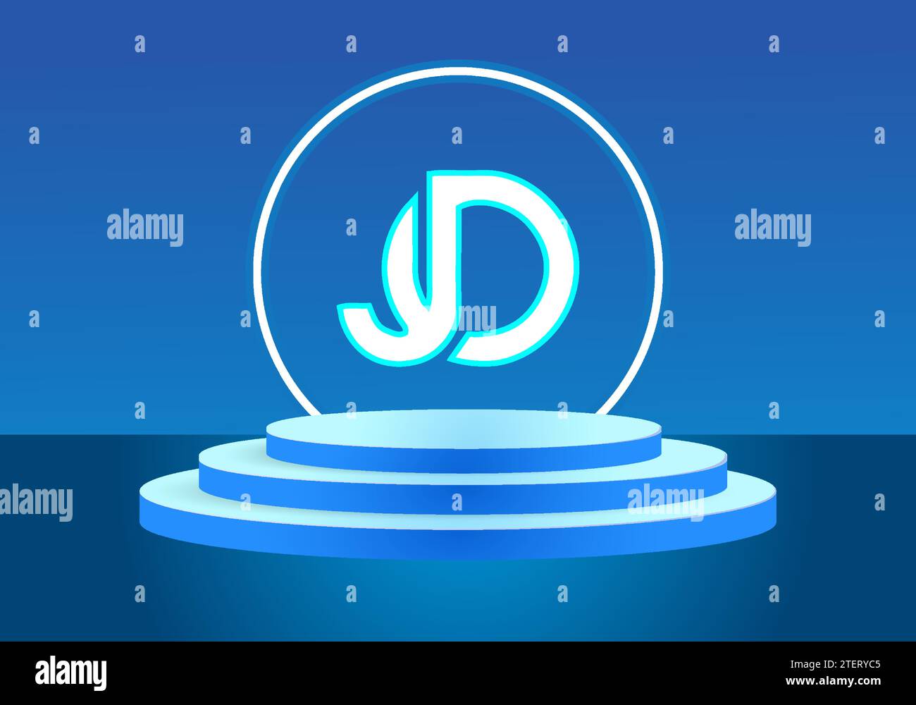 Lettera JO con logo blu. Logo Vector per le aziende. Illustrazione Vettoriale