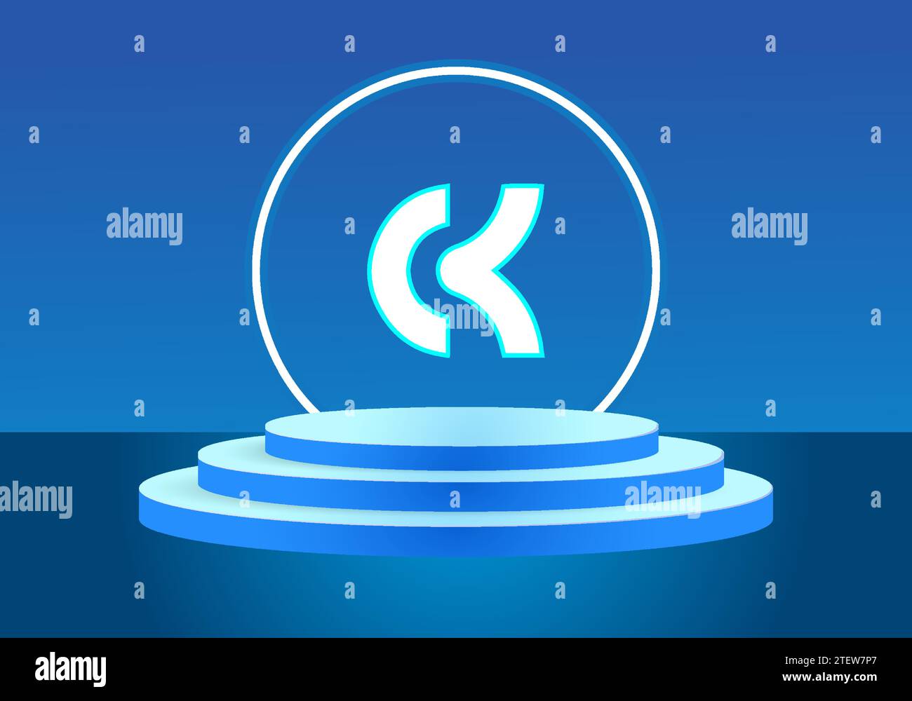 Lettera KC con logo blu. Logo Vector per le aziende. Illustrazione Vettoriale