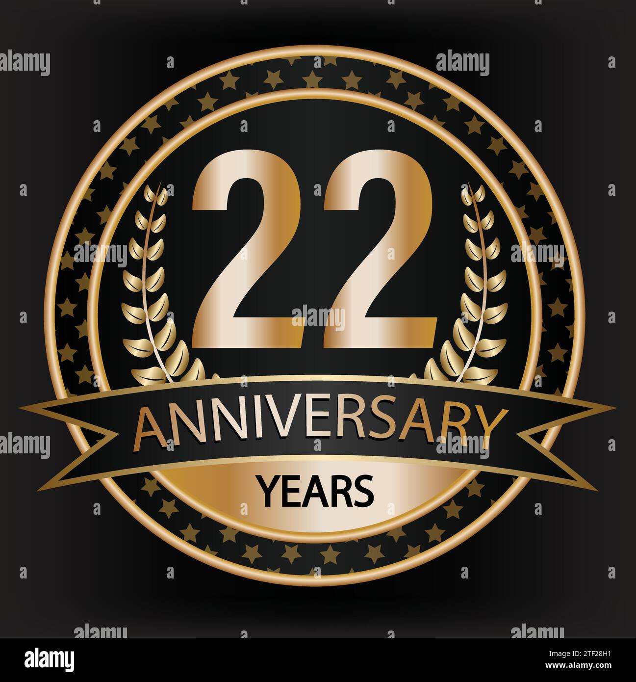 timbro distintivo per il 22° anniversario Illustrazione Vettoriale