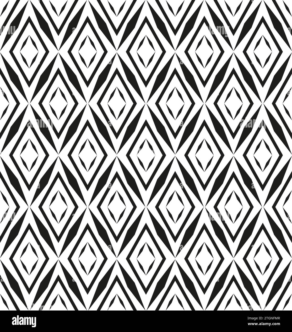 Paterna geometrica astratta con rombi. Uno sfondo vettoriale senza interruzioni. Texture in bianco e nero. Motivo grafico moderno Illustrazione Vettoriale