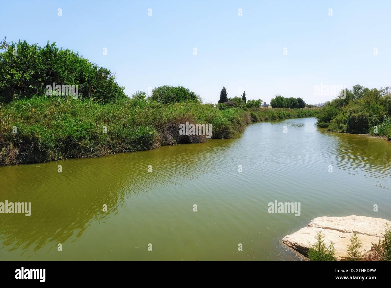 Vista del Nahal Alexander o del Parco Nazionale Alexander. Israele. Foto Stock