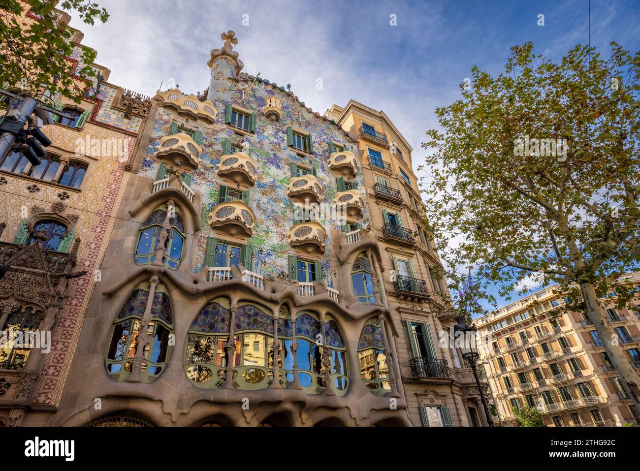 Casa Batlllo di Gaudí, Barcellona, Spagna Foto Stock
