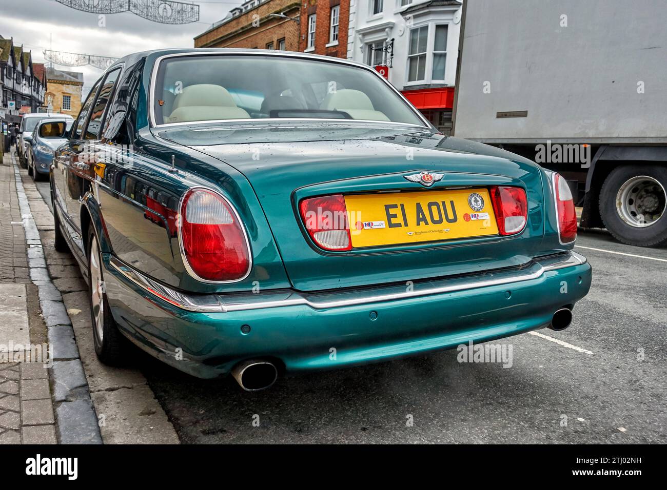 Targa personalizzata Bentley Arnage Red Label delle vocali in lingua inglese. Inghilterra, Regno Unito Foto Stock