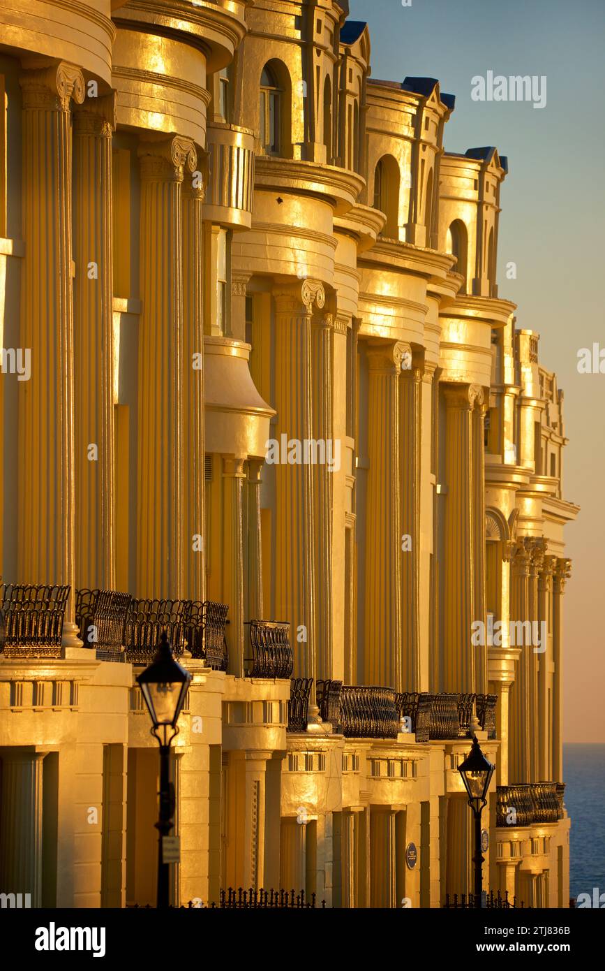 Brunswick Square Hove East Sussex Inghilterra facciate dell'est Terrace Regency periodo Grade i edifici elencati architettura Foto Stock
