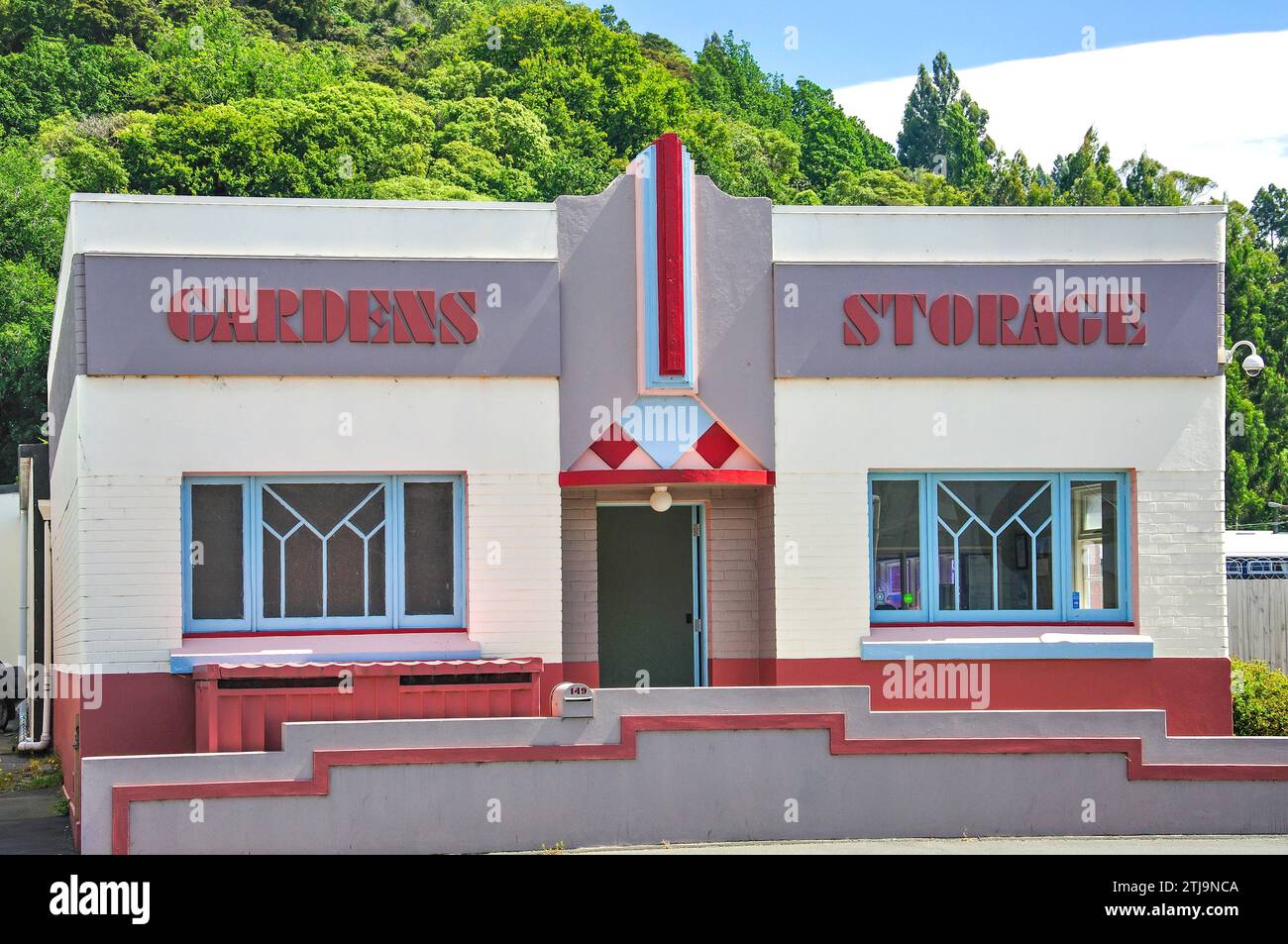 Restaurato edificio Art Deco, North Road, North East Valley, Dunedin, Otago, Isola del Sud, Nuova Zelanda Foto Stock