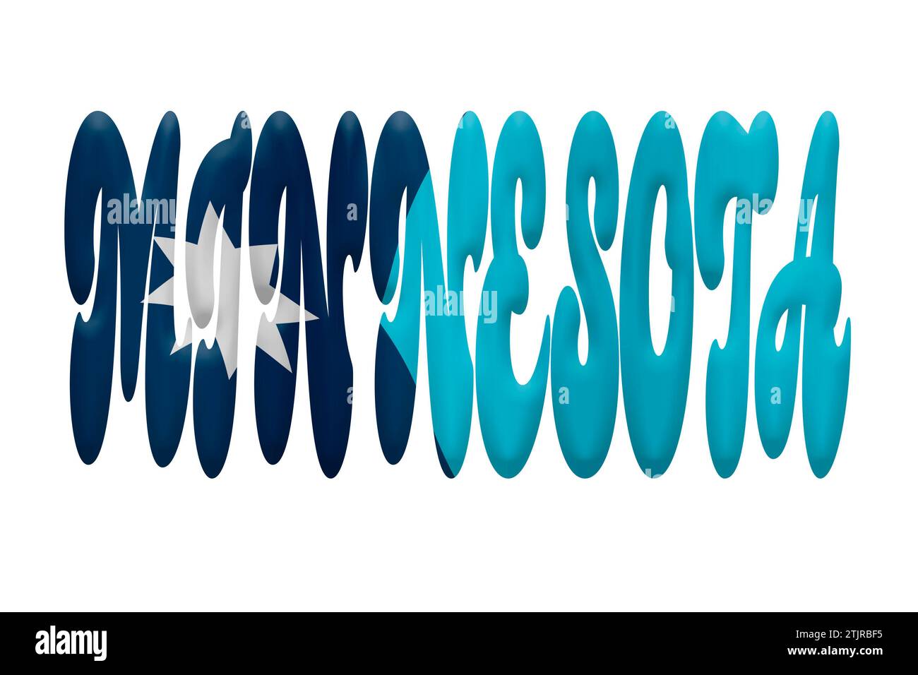 Composito digitale. La parola Minnesota con una sovrapposizione della