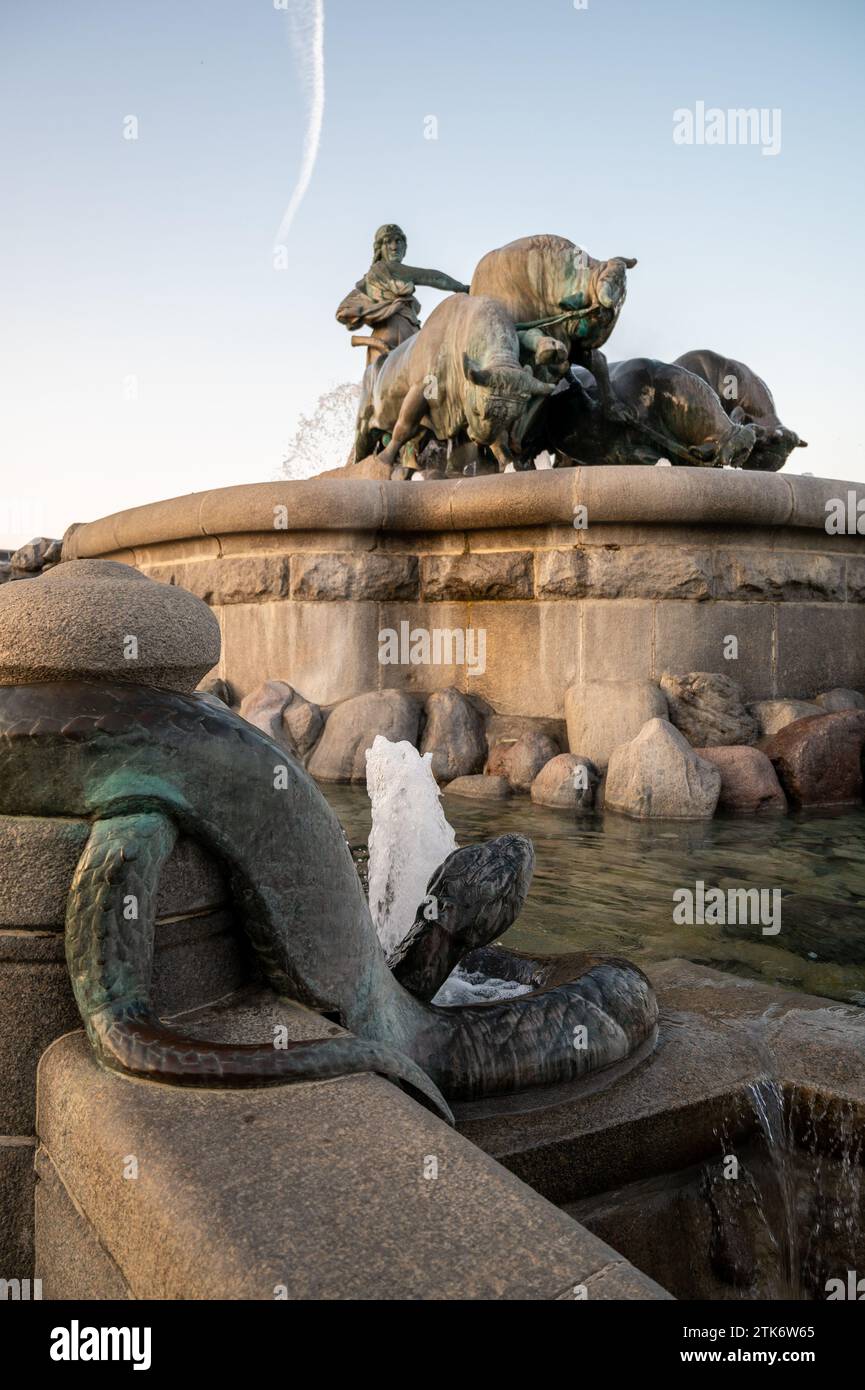 Gefion Fountain a Copenhagen, Danimarca Foto Stock
