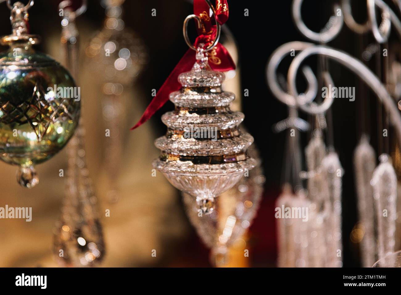 Bellissime decorazioni scattate durante il periodo natalizio Foto Stock