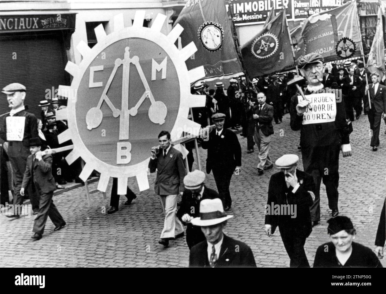 07/06/1937. Apparizione di una manifestazione a sostegno della causa repubblicana della Spagna in Belgio foto Waro. Crediti: Album / Archivo ABC / Waro Foto Stock