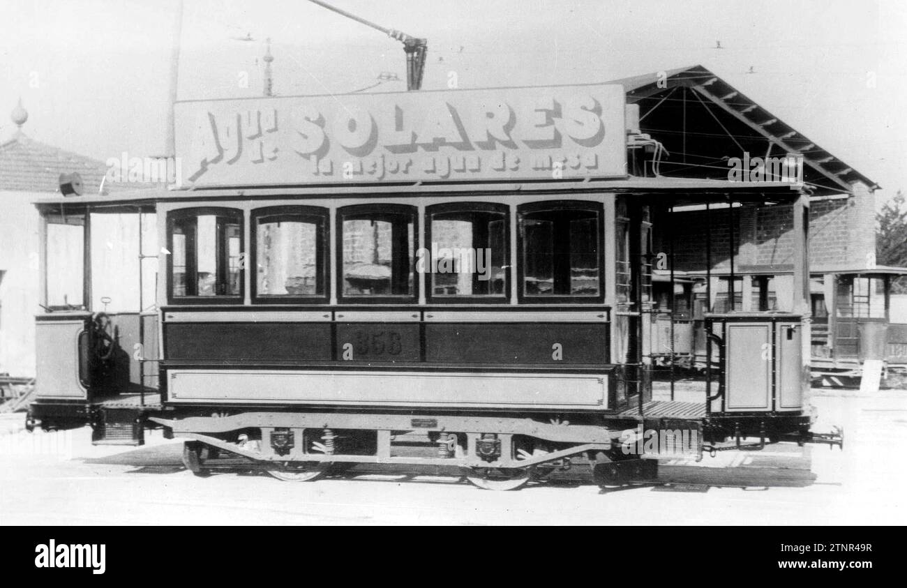 Barcellona, 1901. Un tram. Crediti: Album / Archivo ABC Foto Stock
