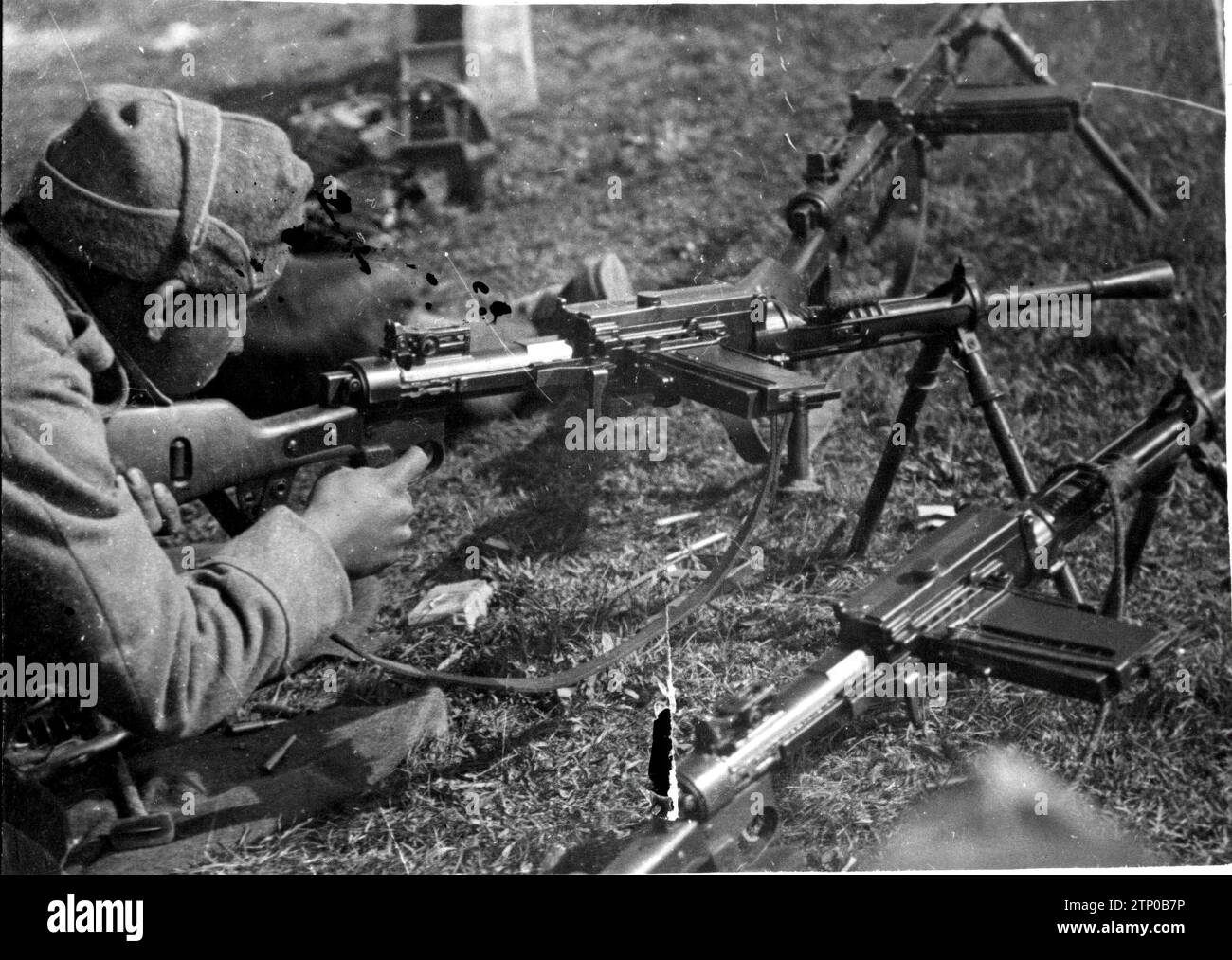 08/31/1937. Un nido di armi automatiche che sparano contro i cittadini. Crediti: Album / Archivo ABC / José Díaz Casariego Foto Stock