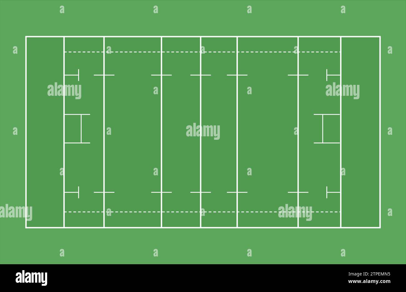 illustrazione del campo dei contrassegni dei giunti con passo da rugby Illustrazione Vettoriale