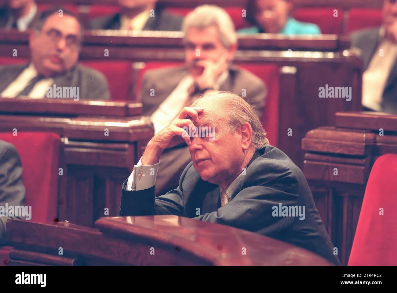 09/04/2001. Barcellona, 09/05/01........... Plenum sul finanziamento, nell'immagine Jordi Pujol.............. Foto Yolanda Cardo..... ArchDC. Crediti: Album / Archivo ABC / Yolanda Cardo Foto Stock