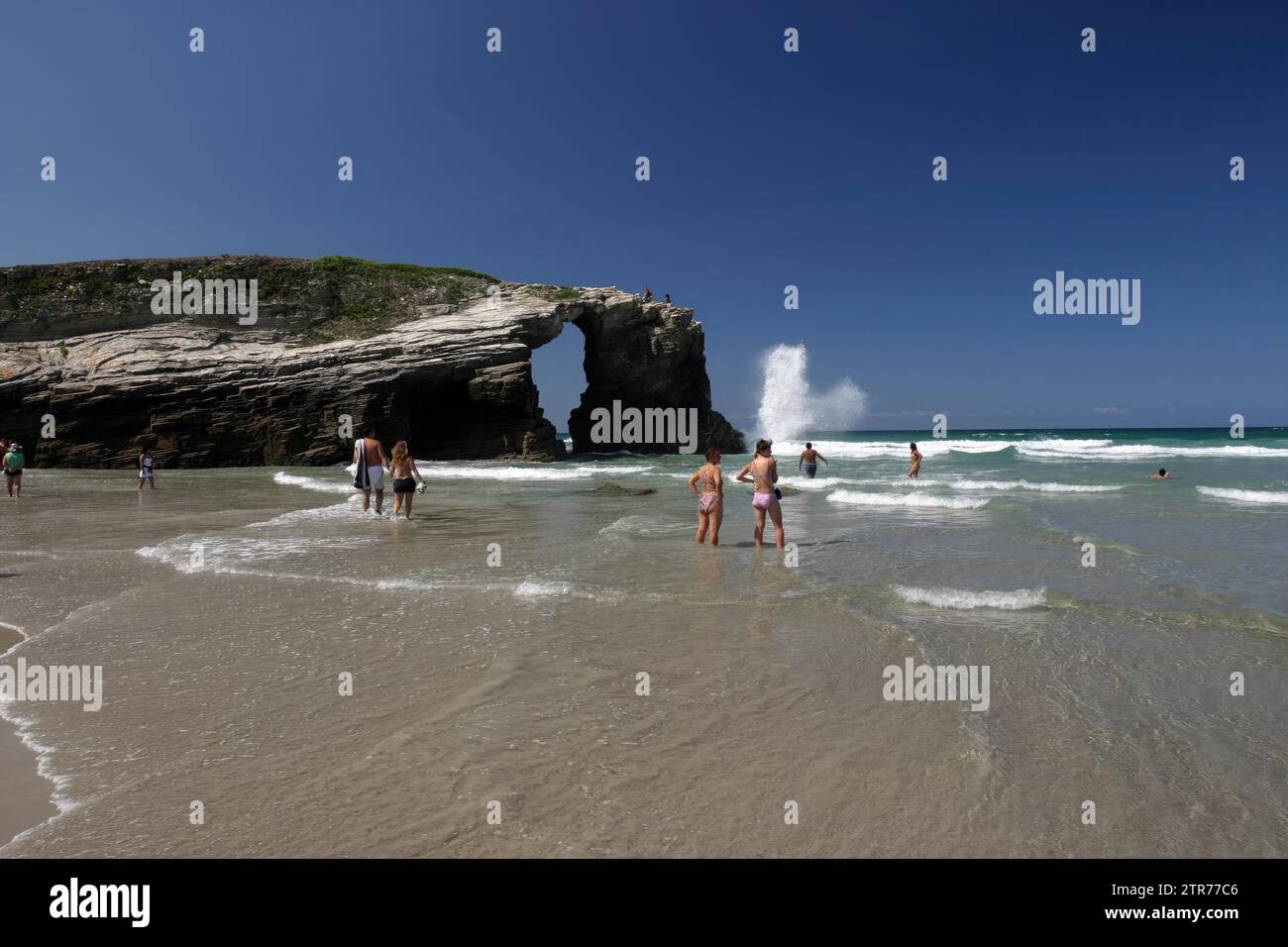 Ribadeo (Lugo), 07/15/2012. Vista sulla spiaggia di Las Catedrales, situata a 10 chilometri dalla città di Ribadeo a Lugo. Crediti: Album / Archivo ABC / Miguel Muñiz Foto Stock