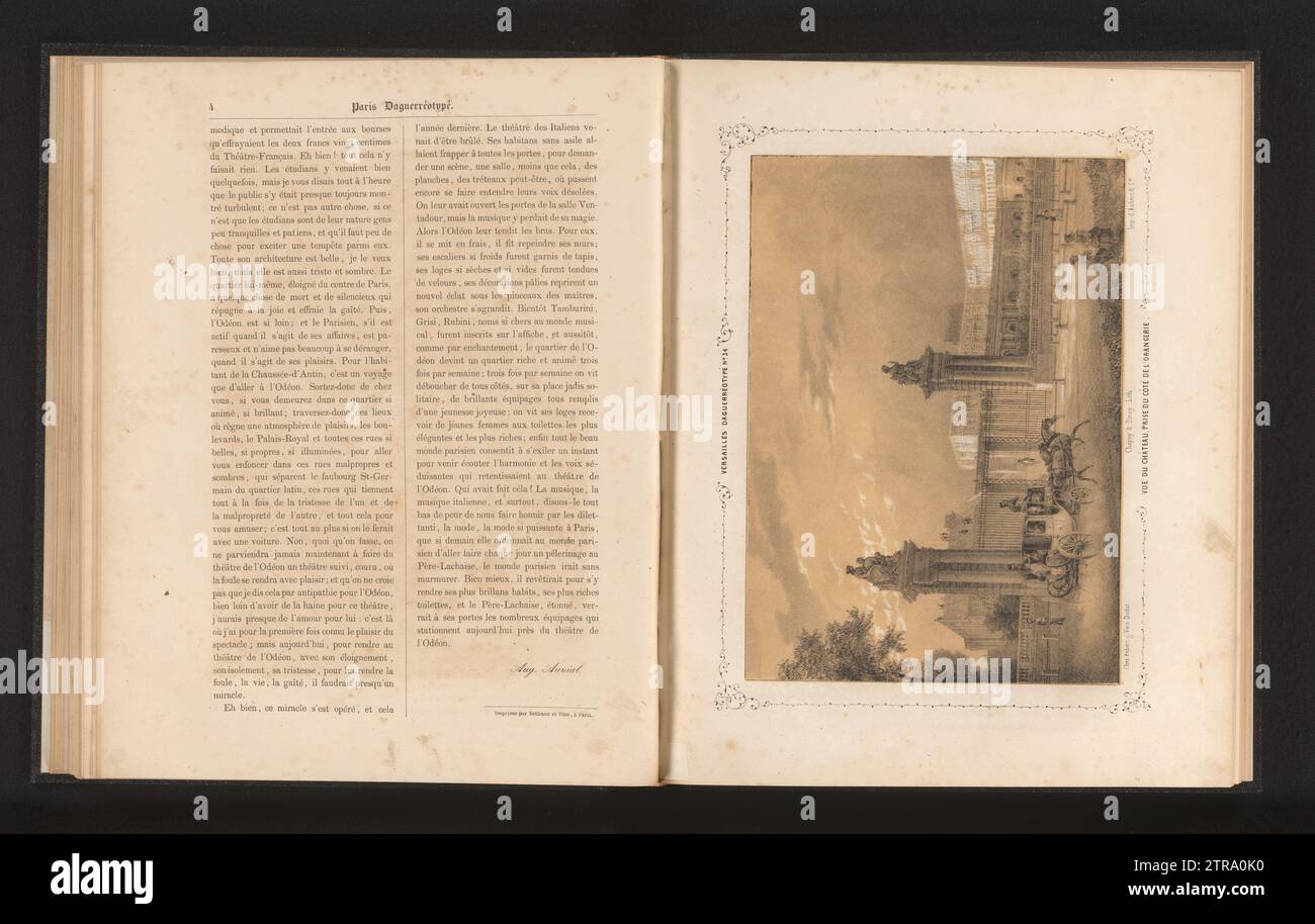 Vista del Castello di Versailles, Nicolas Marie Joseph Chapuy, dopo Anonimo, 1839 - in o prima del 1840 carta di Parigi Castello di Versailles carta di Parigi Castello di Versailles carta di Versailles Foto Stock