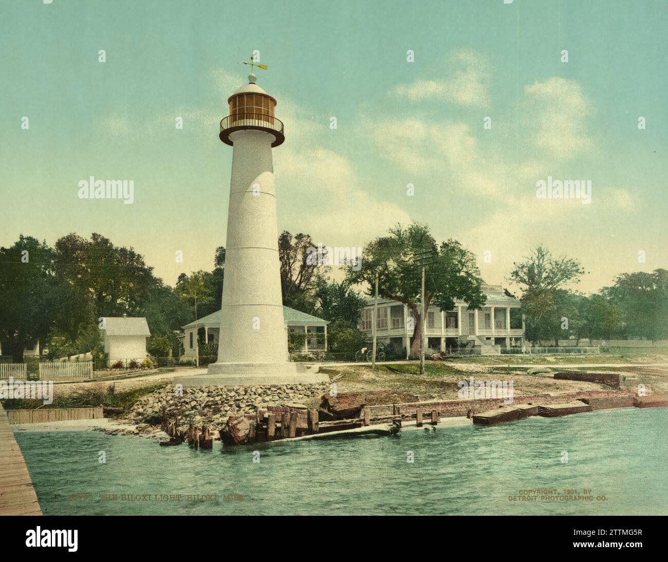 La luce di Biloxi, Biloxi, contea di Harrison, Mississippi 1901. Foto Stock