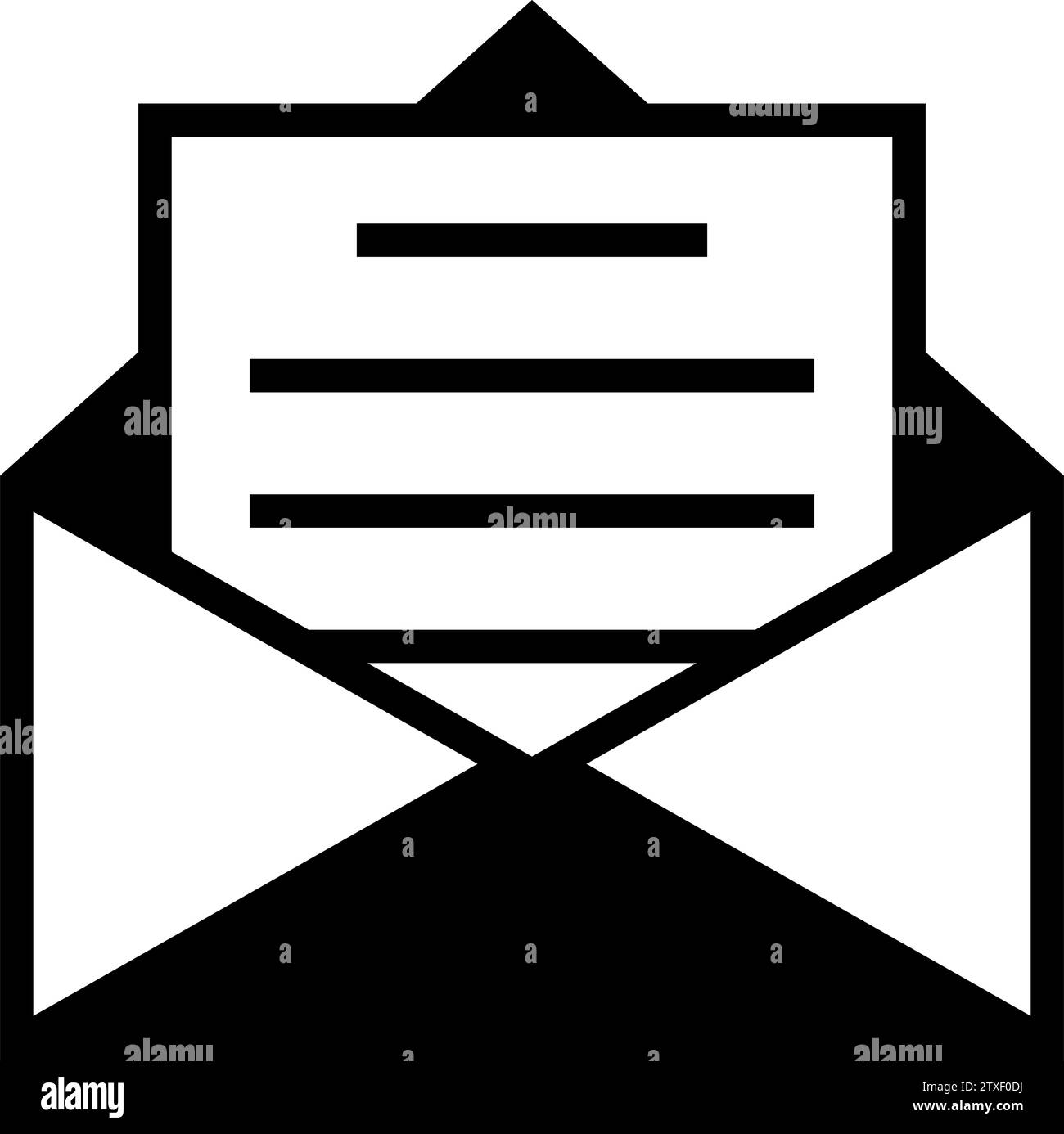 e-mail, icona del glifo dei messaggi isolata, marketing , pianificazione Illustrazione Vettoriale