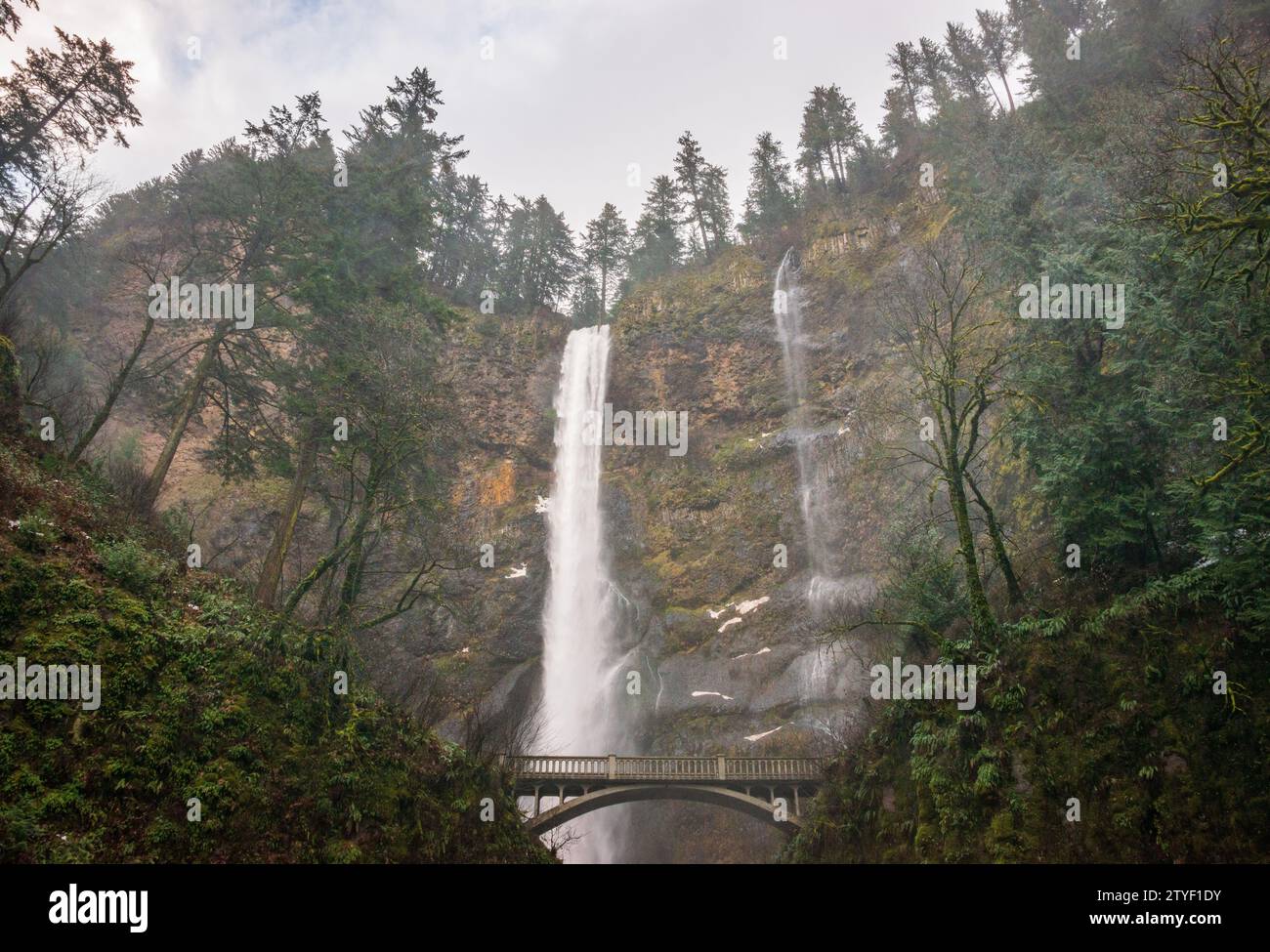 Cascate Multnomah presso la Columbia River Gorge National Scenic area, Oregon Foto Stock