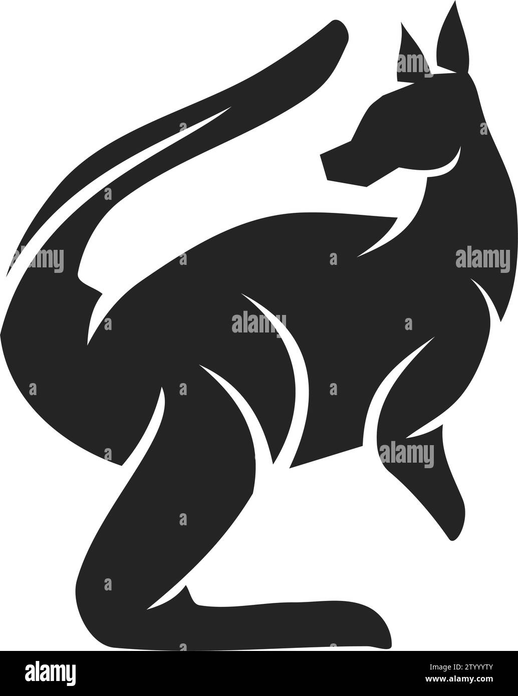 Template logo Kangaroo isolato. Identità del marchio. Icona grafico vettore astratto Illustrazione Vettoriale