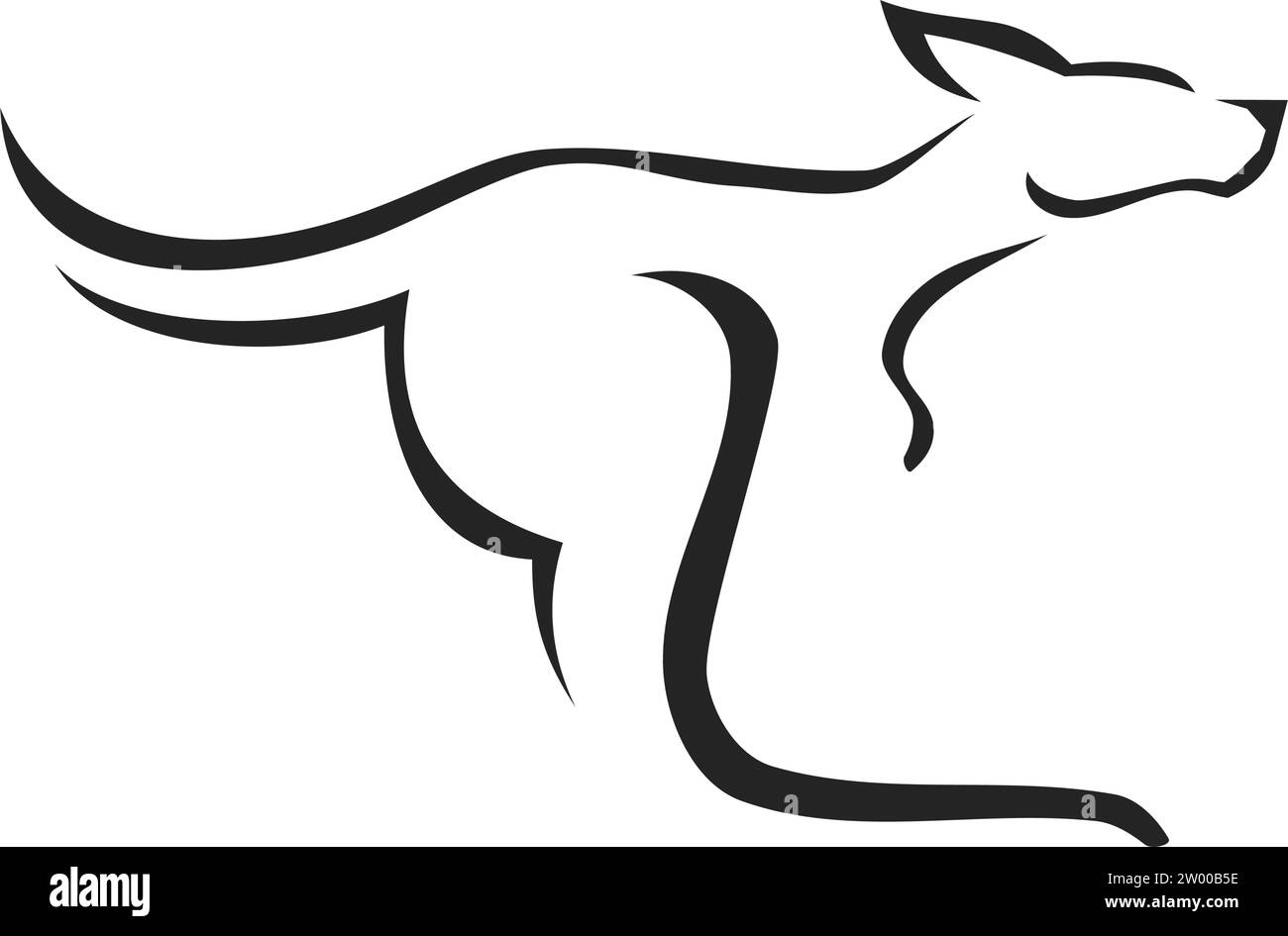 Template logo Kangaroo isolato. Identità del marchio. Icona grafico vettore astratto Illustrazione Vettoriale