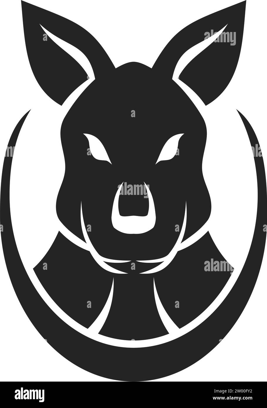 Template logo Kangaroo isolato. Identità del marchio. Icona grafico vettore astratto Illustrazione Vettoriale