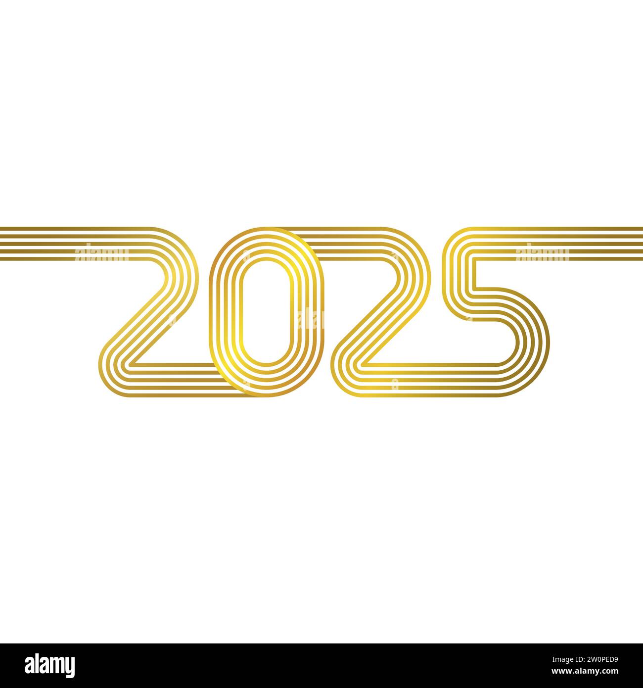 Logo o sfondo Creative 2025. Felice anno nuovo, nuovo concetto di anno finanziario. Stile dinamico. Idea di sport o affari. Modello di copertina. Titolo del calendario. Illustrazione Vettoriale
