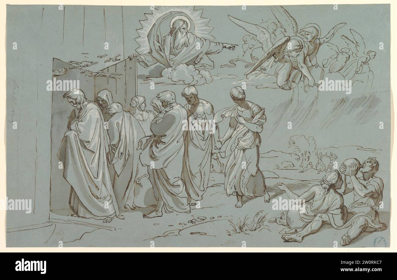 Dio convoca Noè e la sua famiglia nell'Arca 2010 di Joseph von Fuhrich Foto Stock