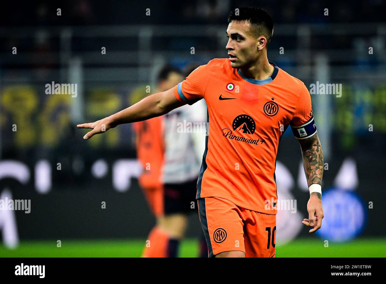 Milan, Italy, 20/12/2023, Lautaro Martinez del FC Internazionale durante la partita di Coppa Italia FC Internazionale vs Bologna allo Stadio San Siro di Milano, Italia il 20 dicembre 2023 crediti: Piero Cruciatti/Alamy Live News Foto Stock